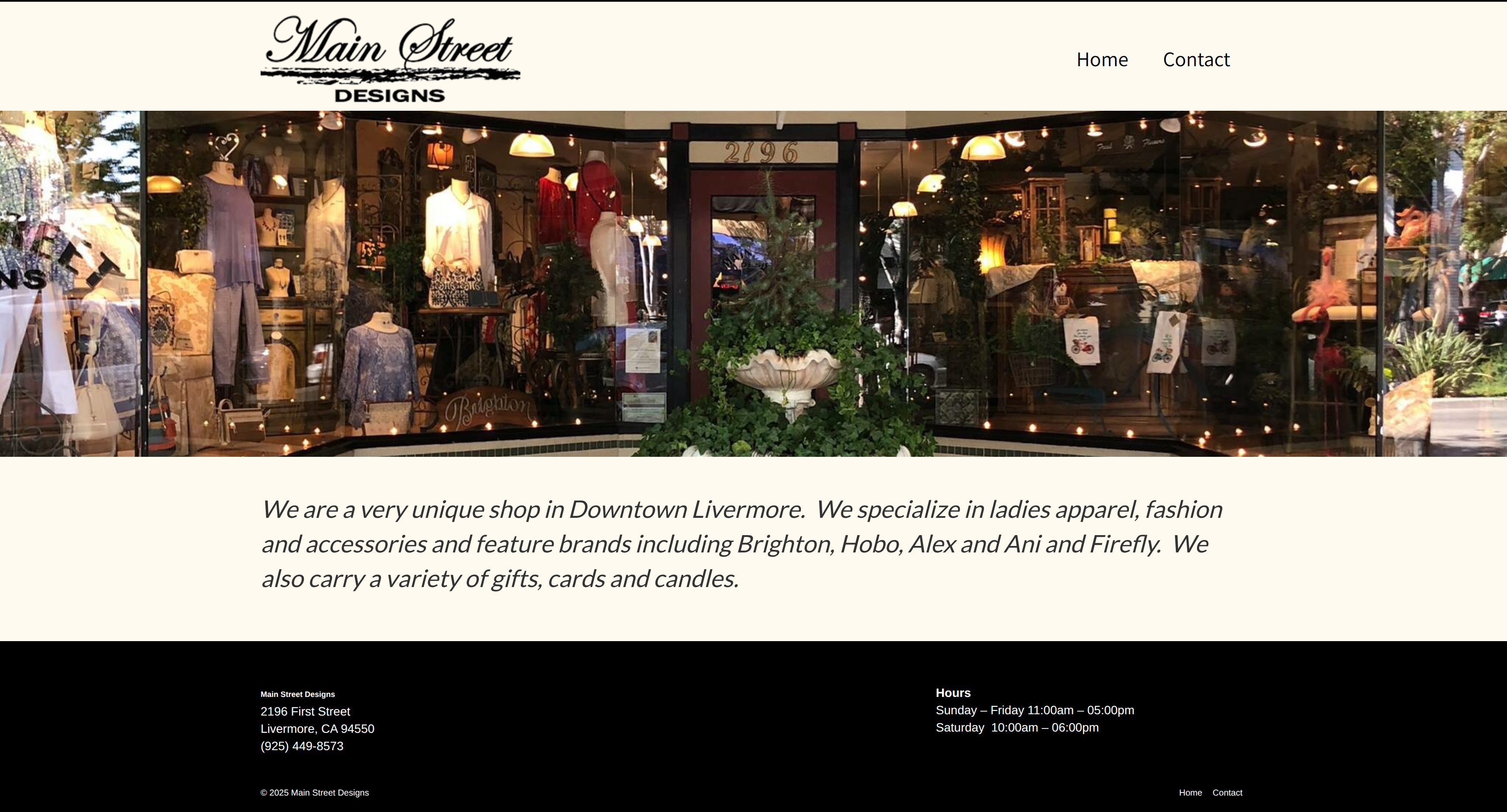 Simple Website for Downtown Livermore Retailer